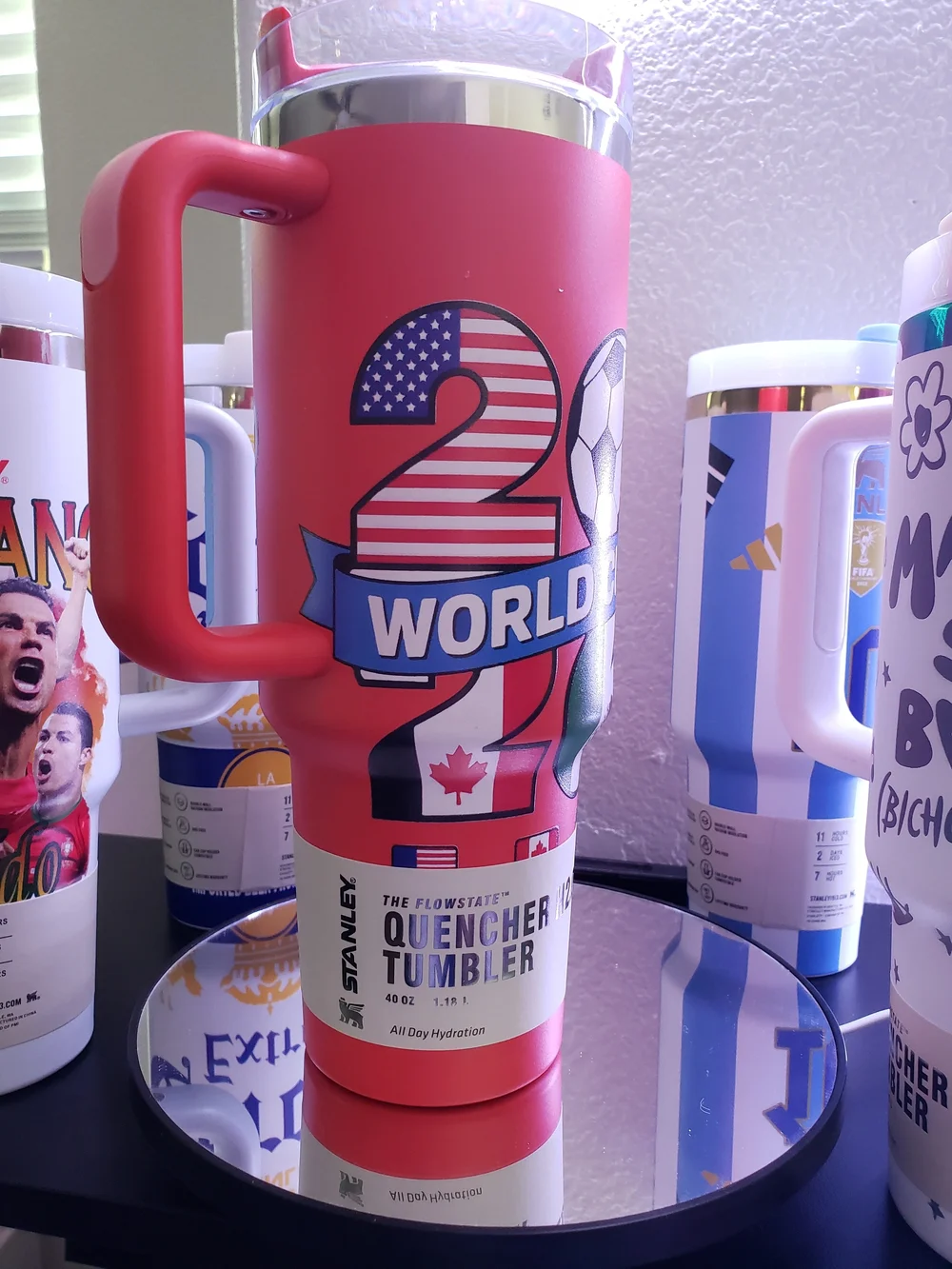 World Cup 2026 Snoopy Red Insulated Travel Mug with Handle